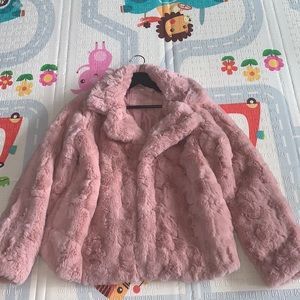 Faux fur pink jacket